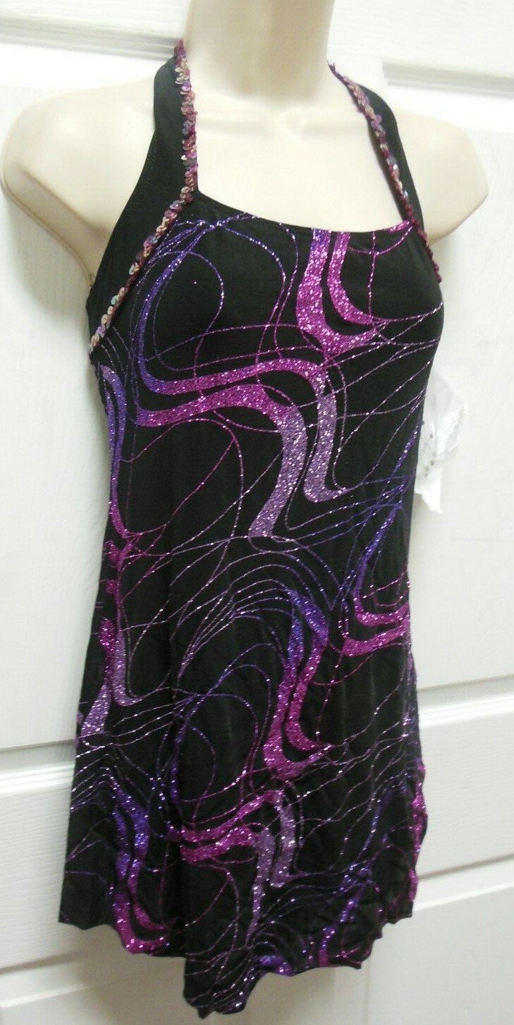 Dance Costume Lyrical glittered slinky keyhole sequin trimmed full leotard under