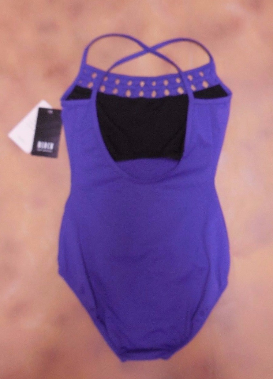 NWT Bloch Dance purple L2895 Weave Front Camisole Leotard Violet Quartz Small A