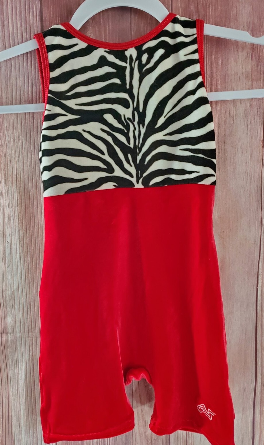 Alpha Factor Zebra Velour Tumbling Leotard Sz Intermediate
