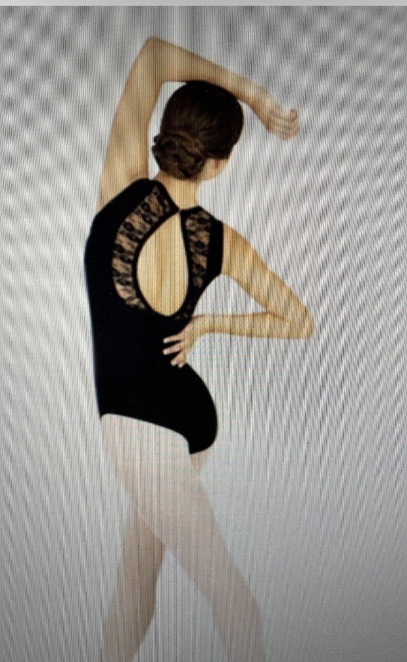 Theatricals Dancewear Leotard Bodysuit Lining Lace Insert Back Girl & Women Sz M