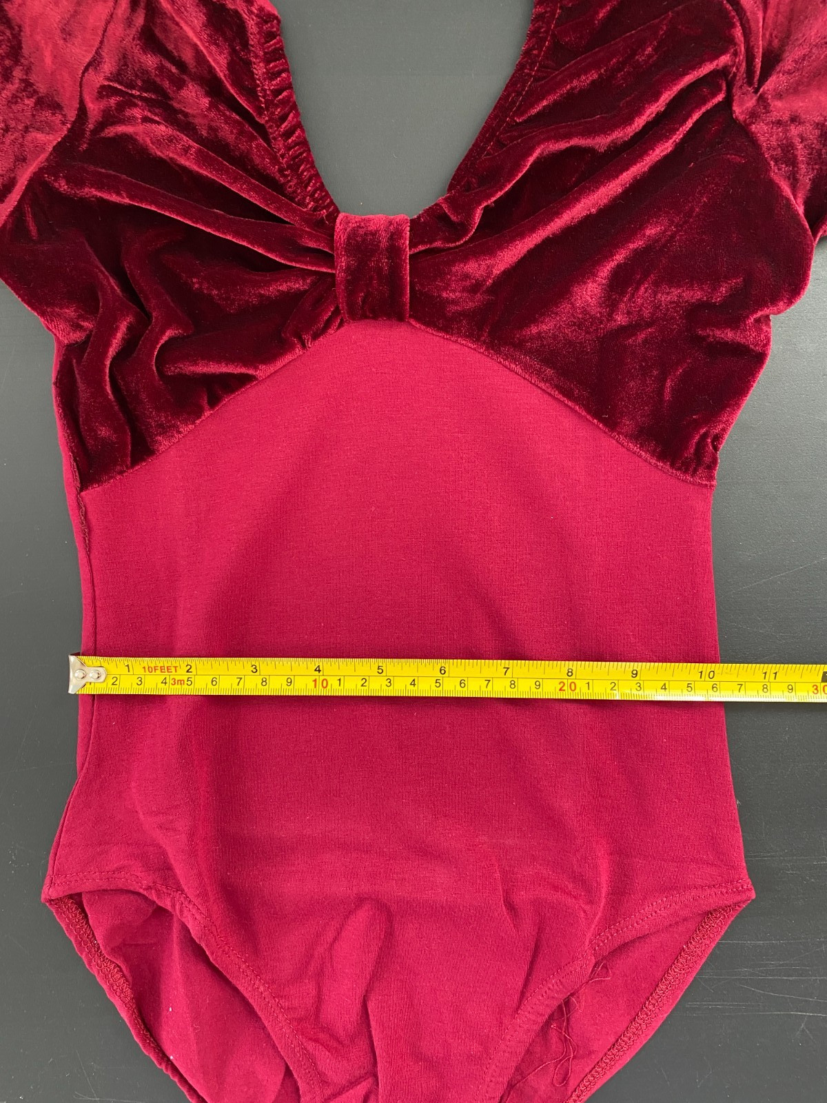 Red Velvet Short Sleeve Ballet Leotard | Affordable Cheap Dancewear