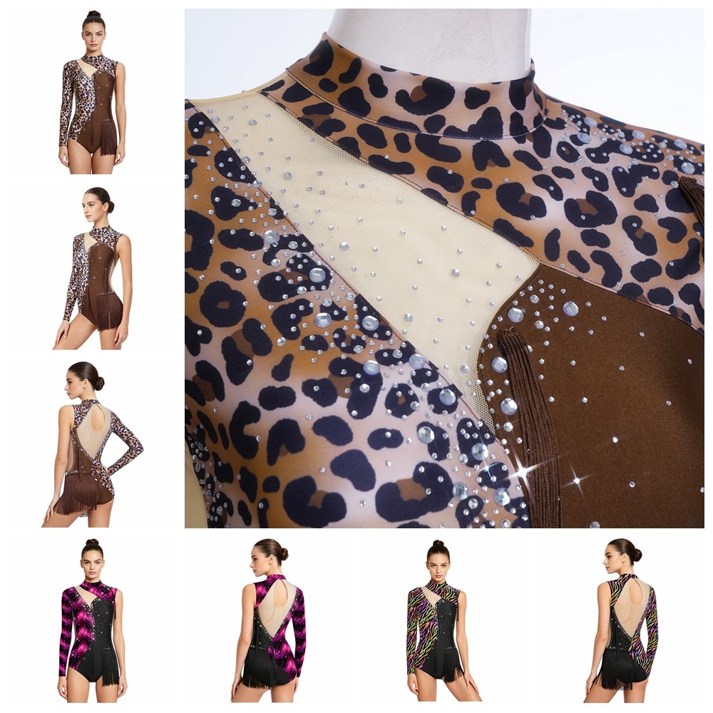 Women Jumpsuit Modern Bodysuit Cha-Cha Ballerina Athletic Ballet Sports Tops