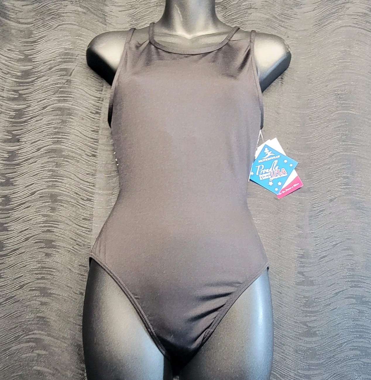 Motionwear High-neck Leotard High Neckline Thin Straps Criss-Cross Back SZ LA