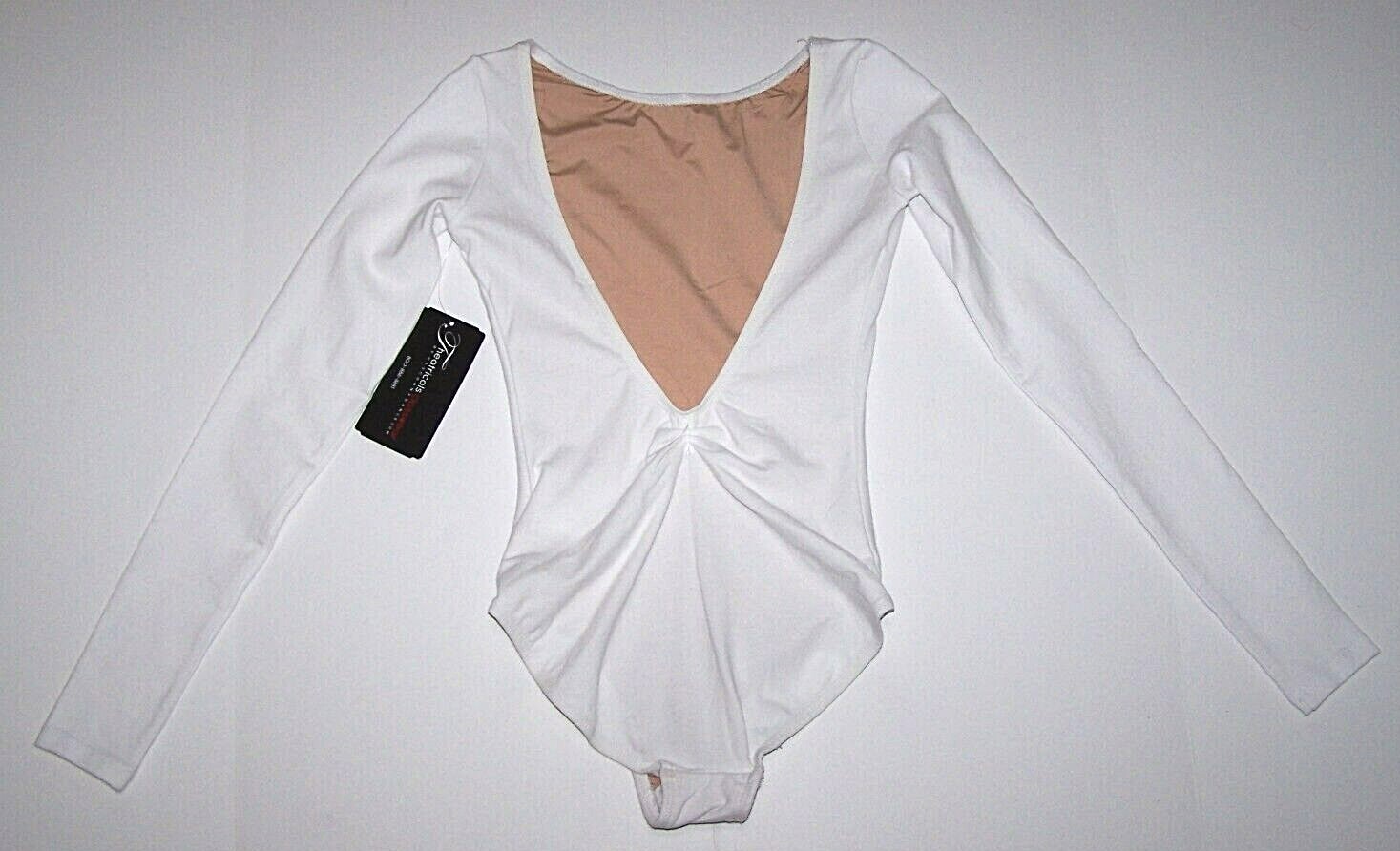 Theatricals Dancewear Leotard Bodysuit Long Sleeve V-Back TH5560 New Nwt Women
