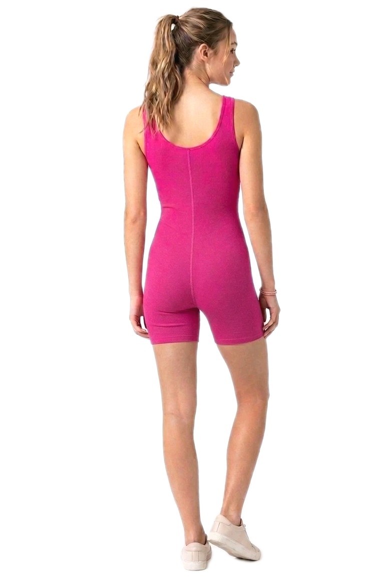 Body Wrappers VTG 80s Pink Cotton Unitard Biketard #182 Size Preteen / Adult XS