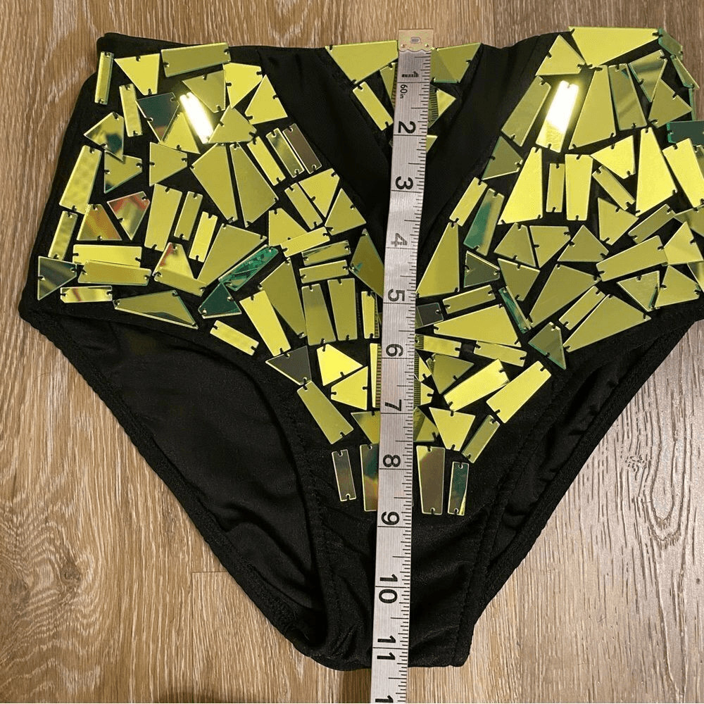 Glamour Green Mosaic Rhinestone 2 Piece Dance Costume Solo Jazz Contemporary SA