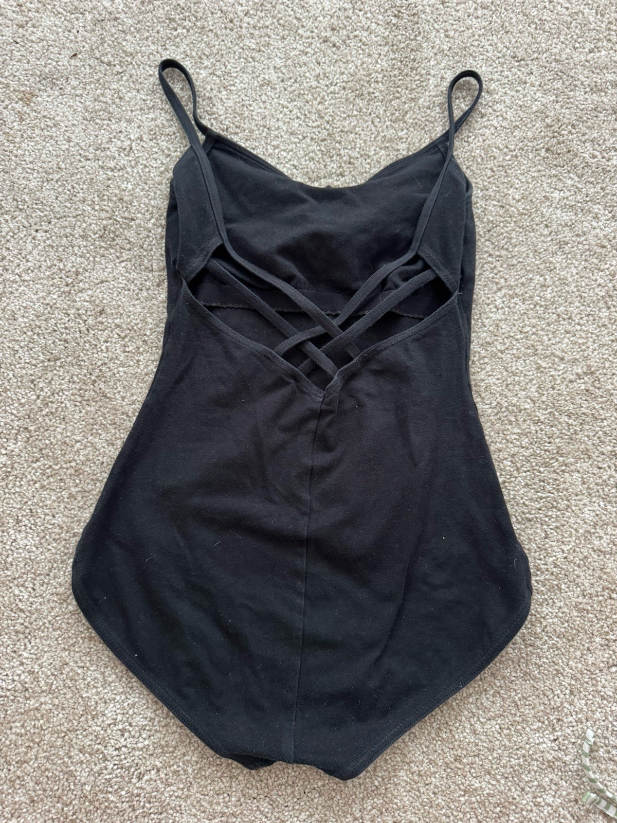 Capezio Women’s Black Solid Crisscross Back Leotard Cotton Blend