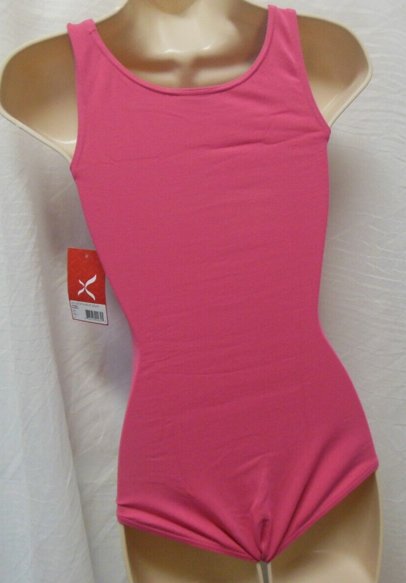 CAPEZIO TANK LEOTARD CC201 CPK Ladies sizes Cotton Spandex high neck CC201