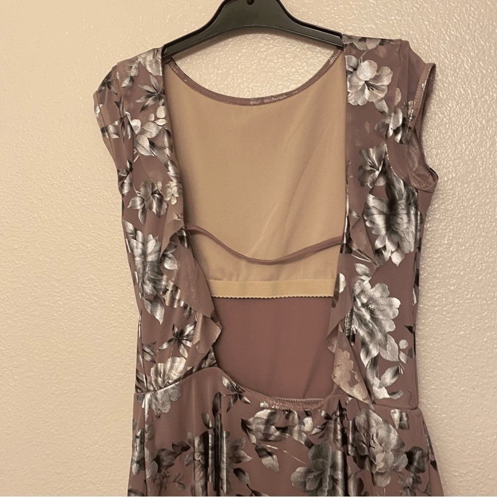 WEISSMAN Balera Dance Costume Metallic lavender mesh Floral Dress D11543 SA