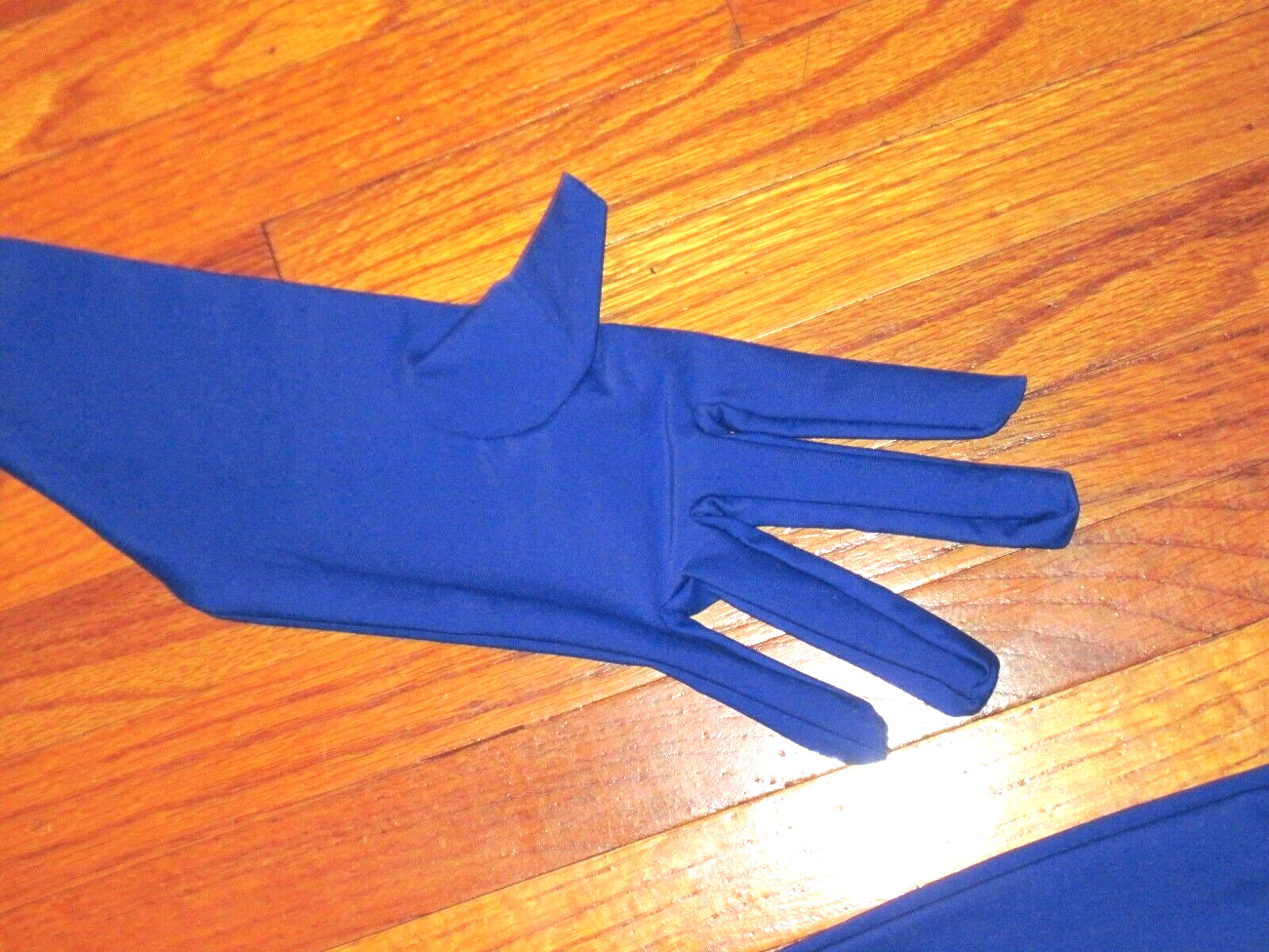 Plus Size Shiny Royal Long Sleeve T Neck Footed Unitard W/Hands Sz 3XL-18-20 New