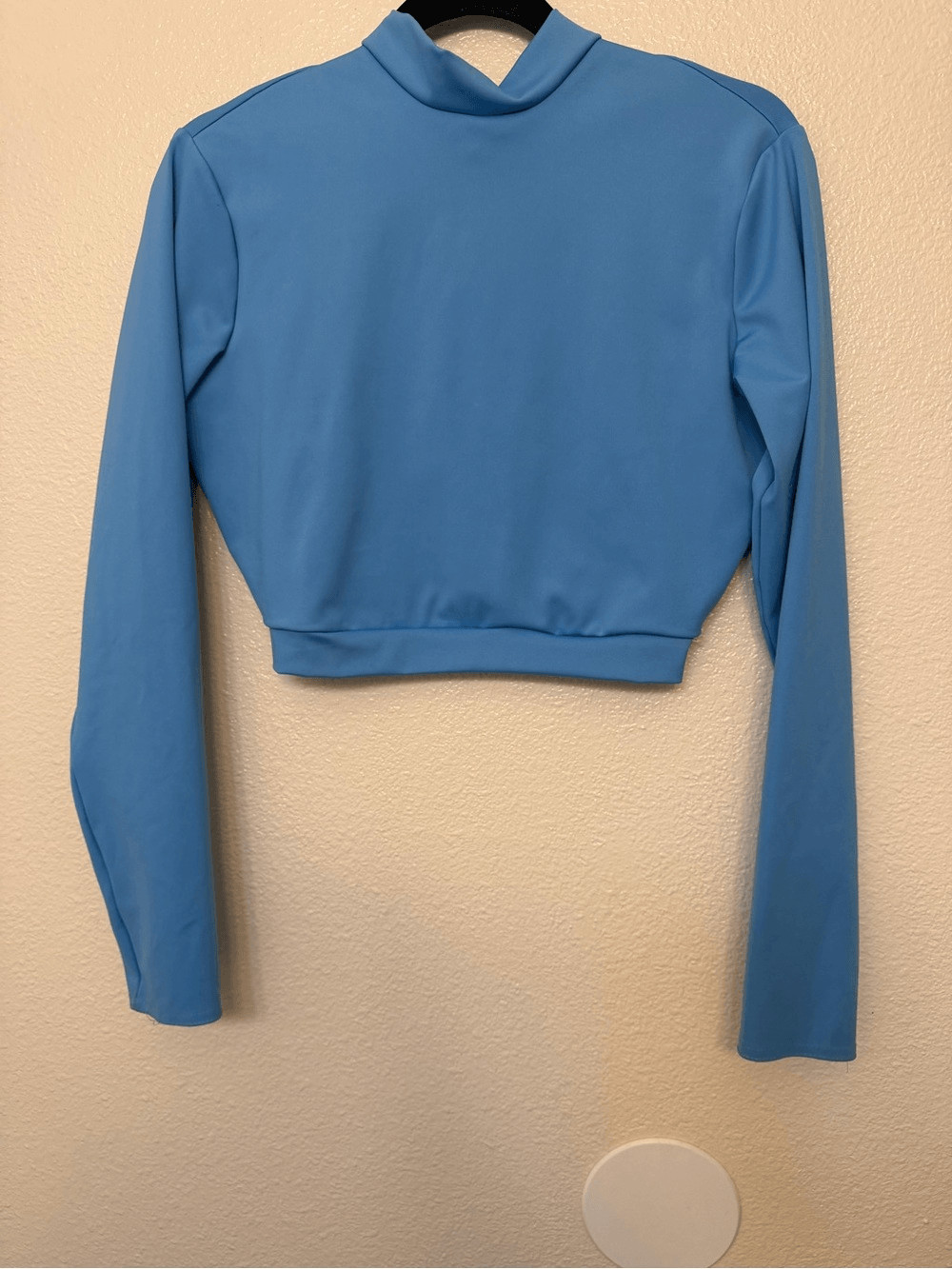 Kelle dance lyrical contemporary costume blue 2 piece open back XLA adult