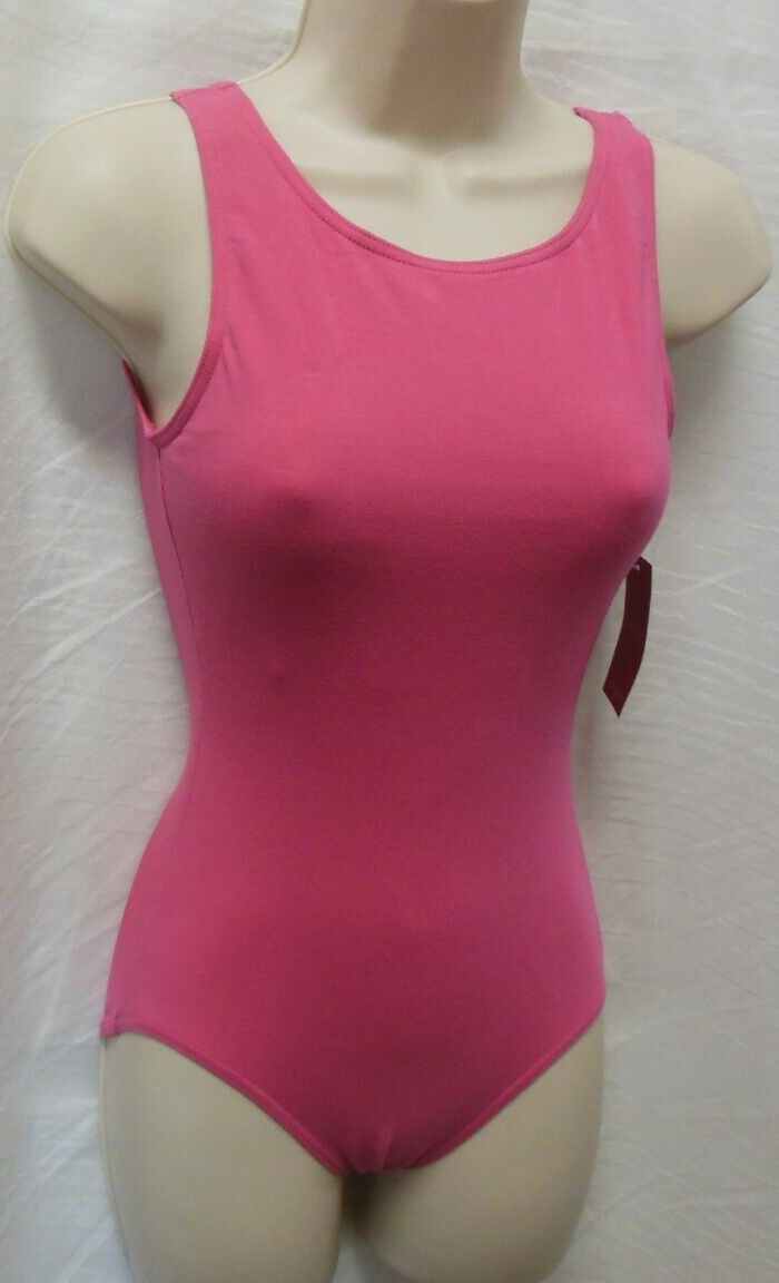 CAPEZIO TANK LEOTARD CC201 CPK Ladies sizes Cotton Spandex high neck CC201