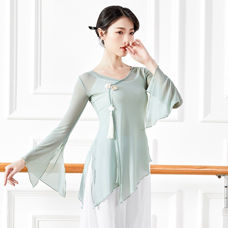 Chinese Opera Dance Top Ballet Dancewear Ethnic Ballroom Practice Elegant Fairy