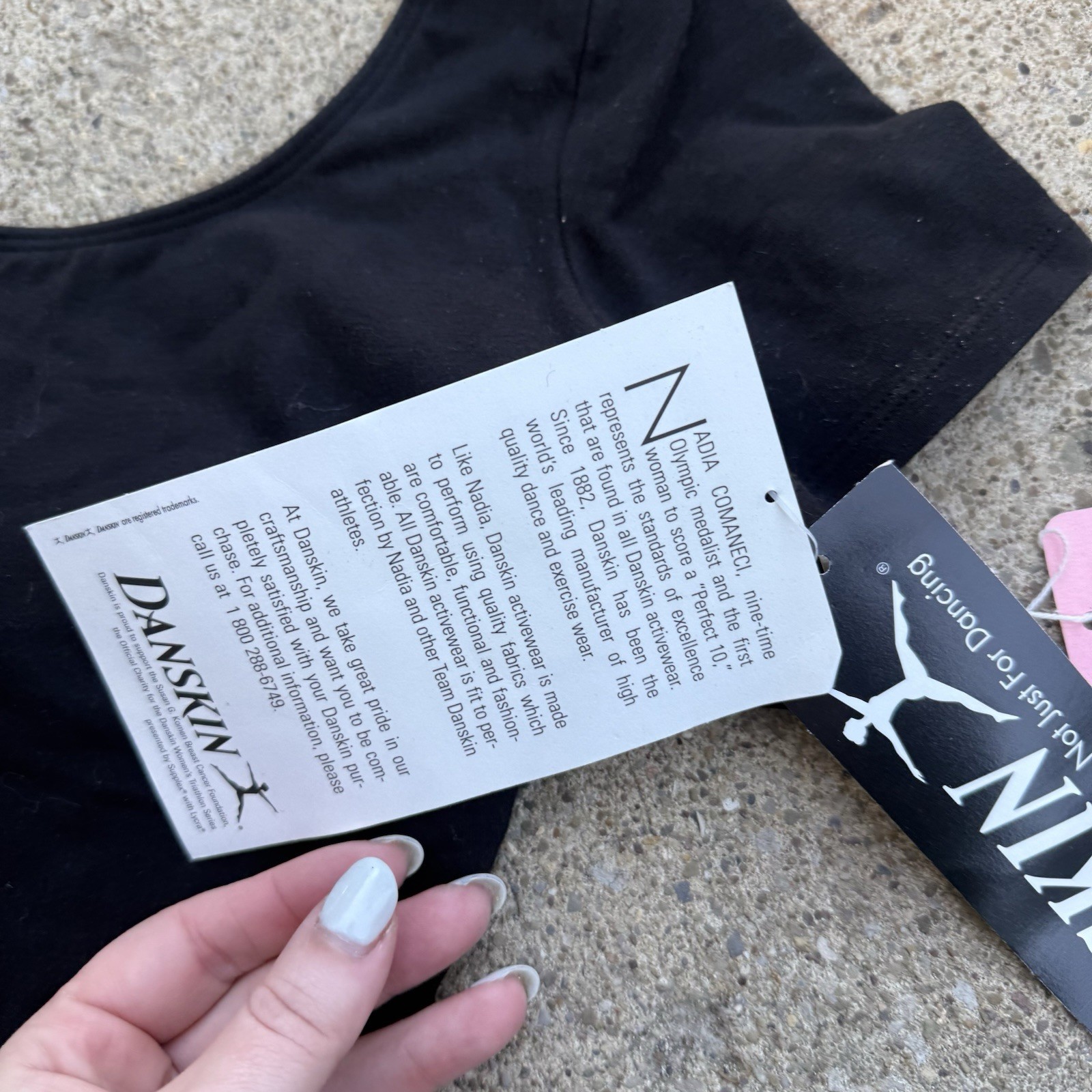 VTG NWT Danskin Nadia Comaneci Black Bodysuit Leotard Gymnast Sz S 1174 1995