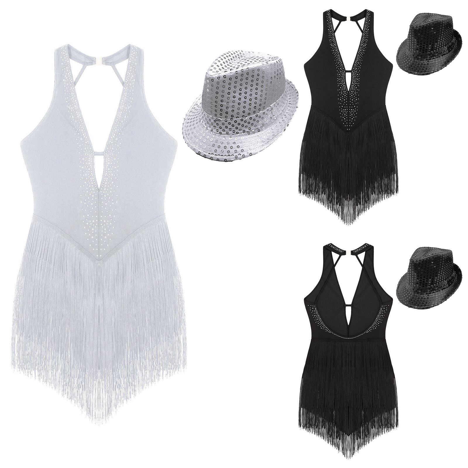 Womens Dance Dress Tango Bodysuit Club Wear Leotard Gymnastics Dancewear Halter