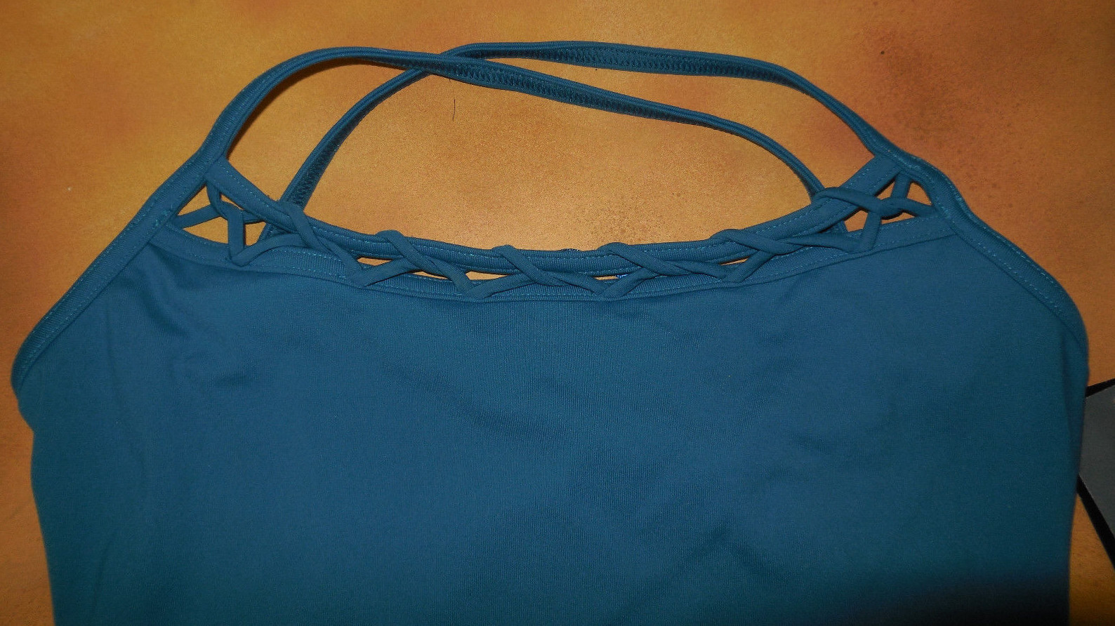 NWT Dance Bloch Teal Camisole Leotard Rouleaux Front Ladies Sm Adult L5957