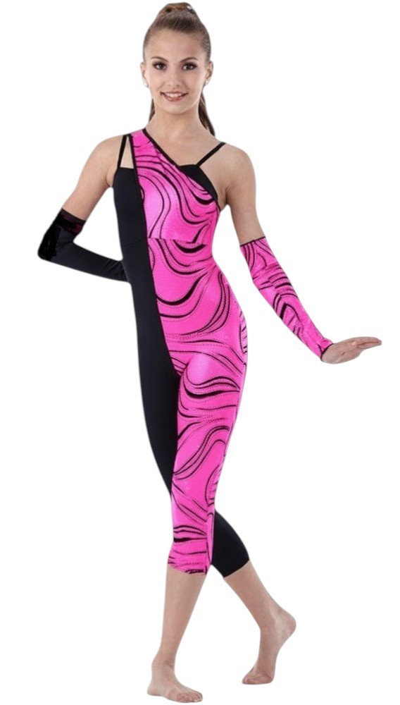 Lot of 15 Mystifying FUCHSIA 1-AL 10-AM & 4-AS Dance Costume Capri Unitard/Mitts
