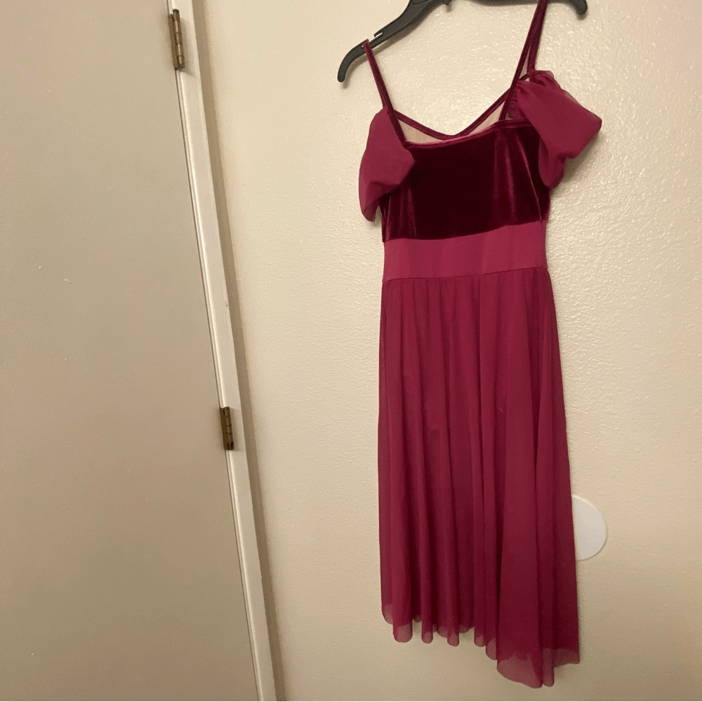 Weissman Dance Costume VELVET burgundy red The Skaters Waltz 15885 SA adult