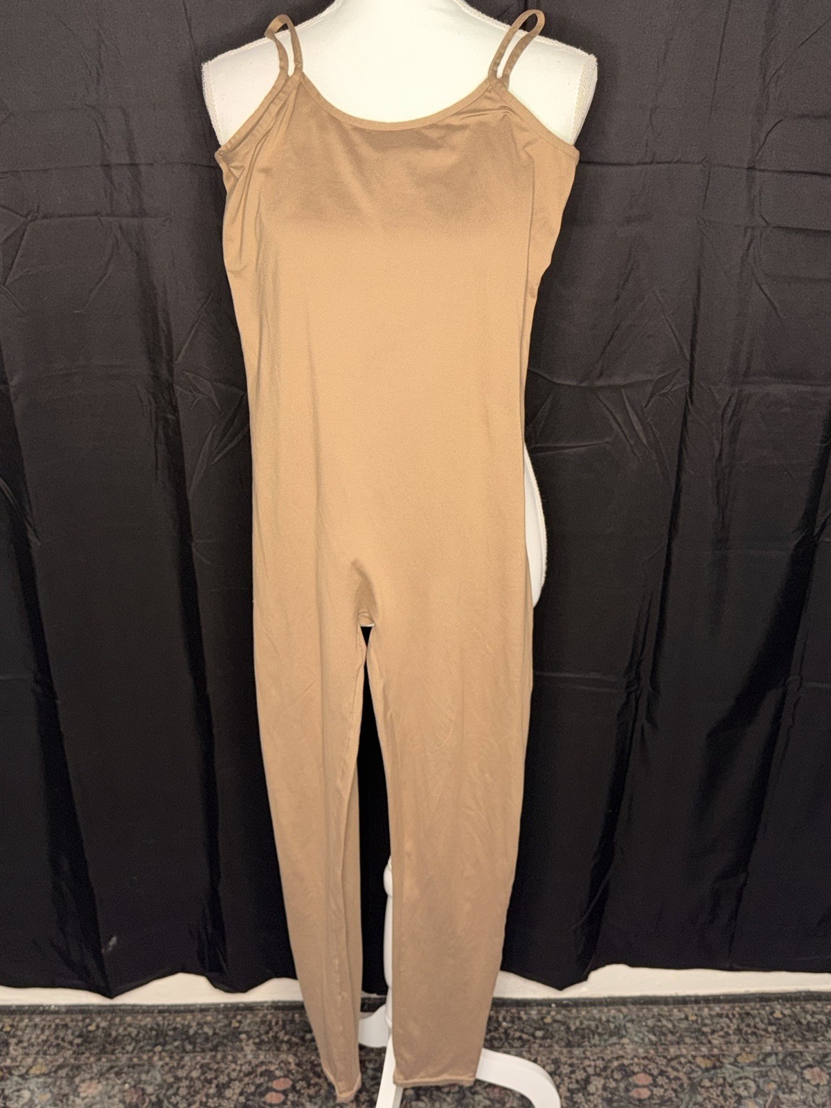 Capezio Women’s Beige Solid Unitard Jersey Fabric Nylon Material SE1015W