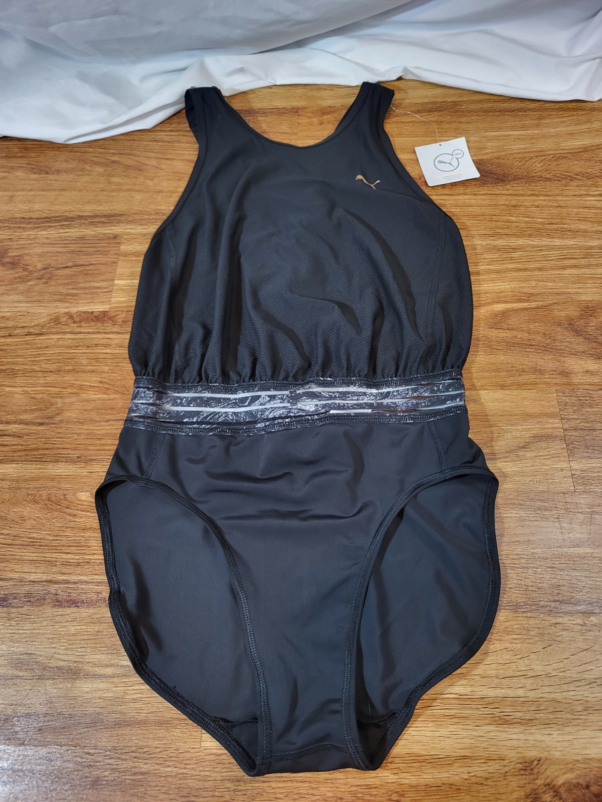 nwt black puma explosive leotard size m