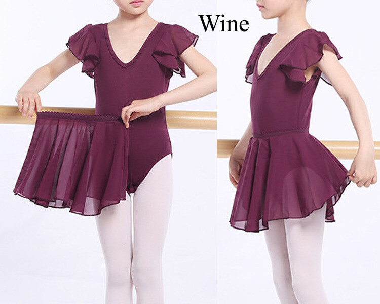 AU SELLER Child Adult 2 Pcs Set Dance Ballet Cotton Leotard Chiffon Skirt da028