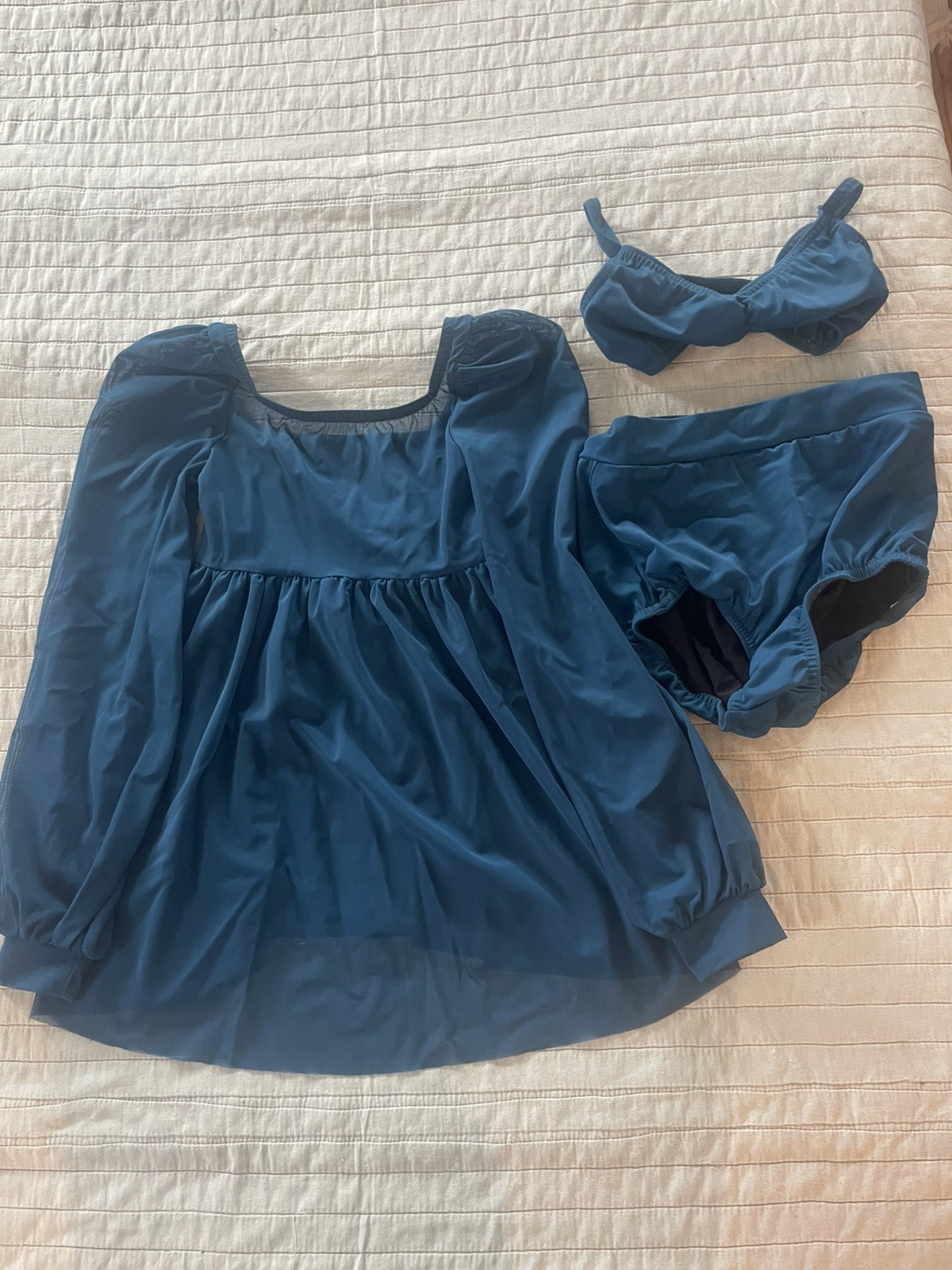 Kelle 3 piece teal Dance Solo Lyrical Costume large child