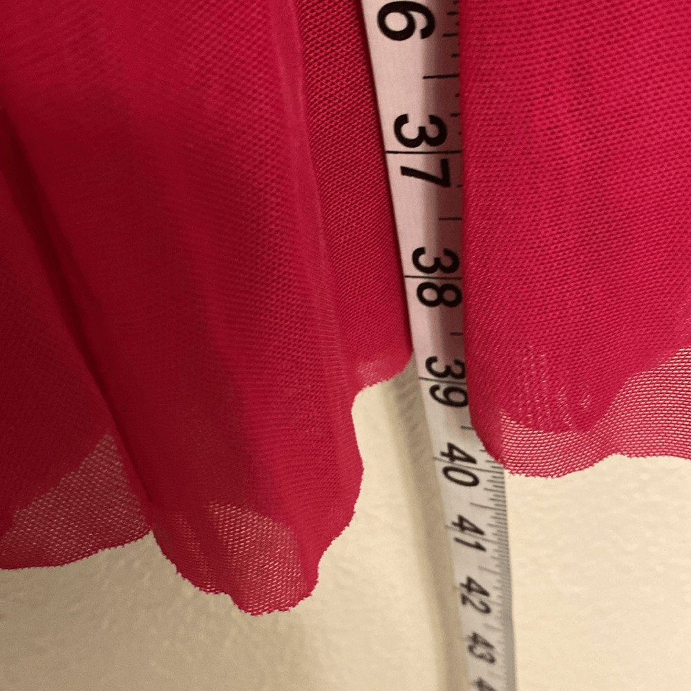 Weissman Dance costume red maxi mesh flocked dress More 12261 child LC