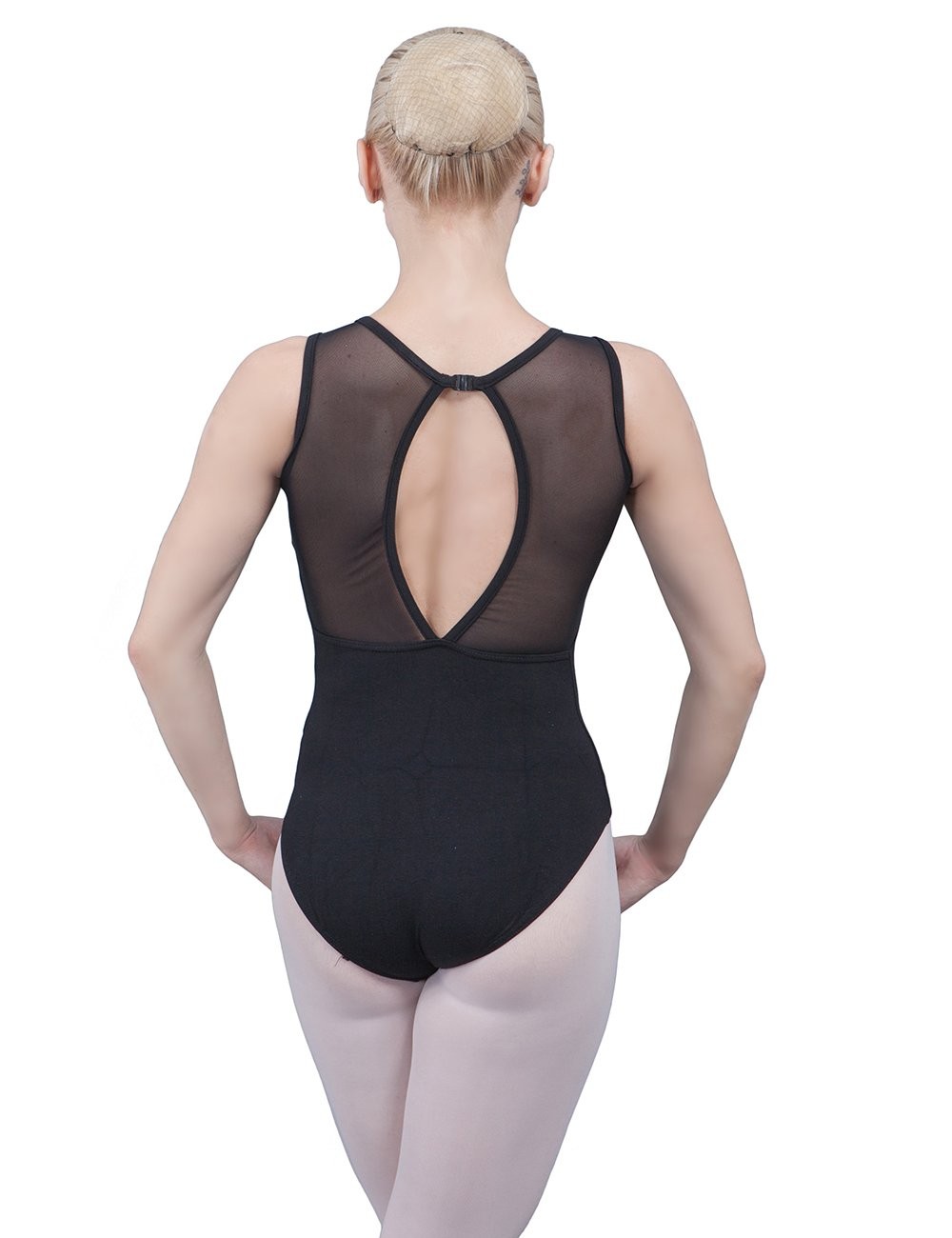 Black Mesh Back Droplet Keyhole Cutout Leotard Dance Ballet Gymnastics Body