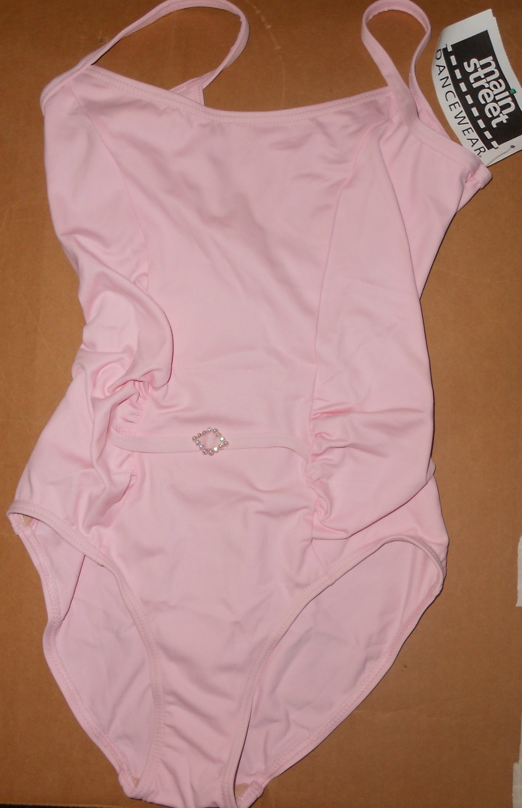 Pink Princess Seam Camisole Dance Leotard Rhinestone buckle detail Ch/Adult