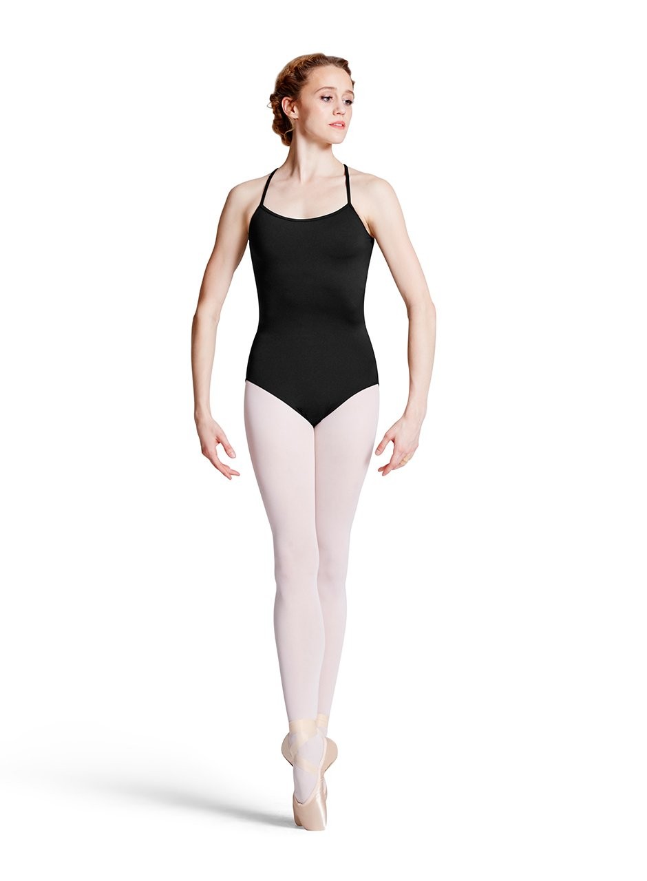 Bloch Dance Women’s Jubilee Mesh High Back Camisole Leotard, Medium, Black