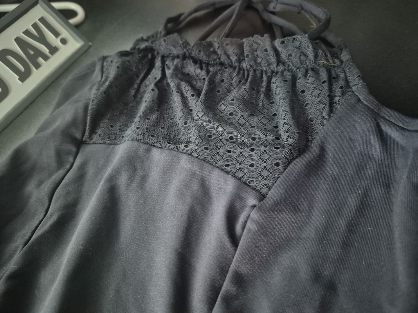 Danskin Girls Size s/p 4-6 black Lace Front cami Leotard NWT