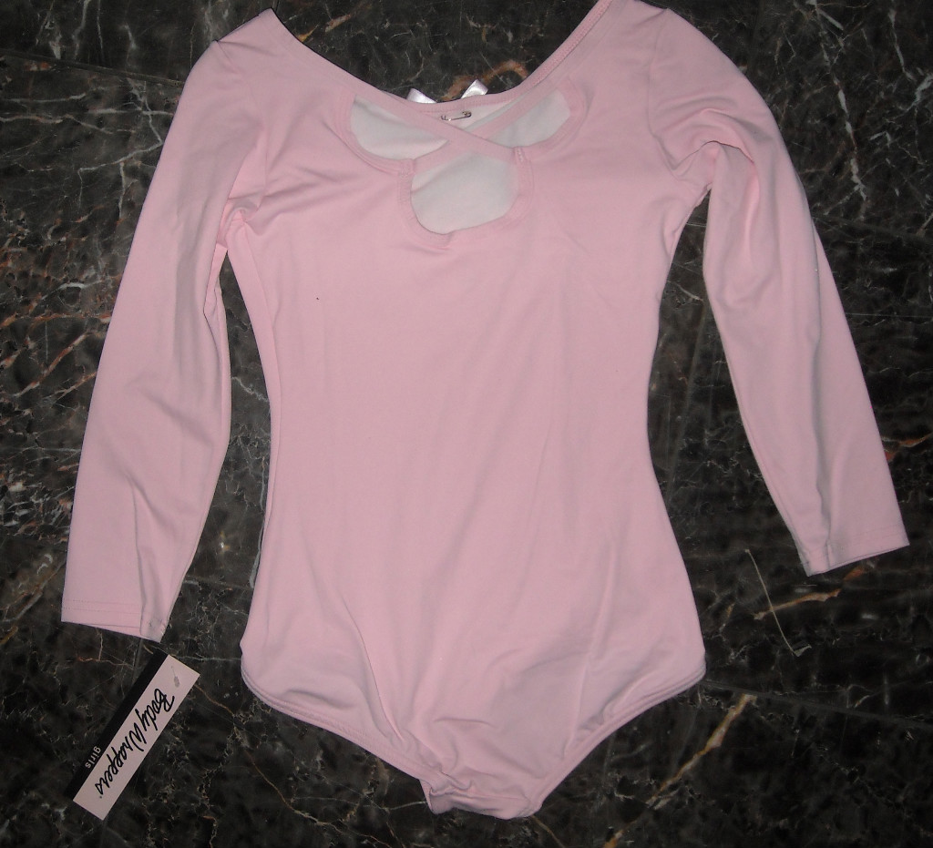 Body Wrappers 3/4 Sleeve Leotard x back Large chld #2645 Lined Front princesseam