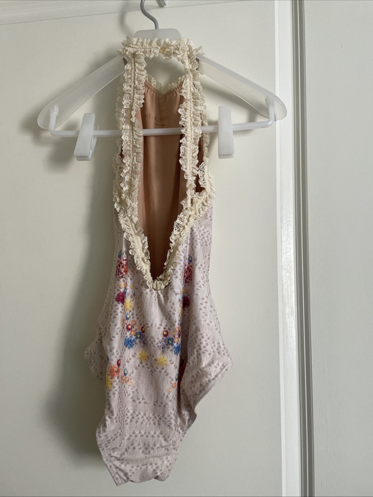 New Just A Corpse Edelweiss Embroidery Print Halter Leotard Size Medium