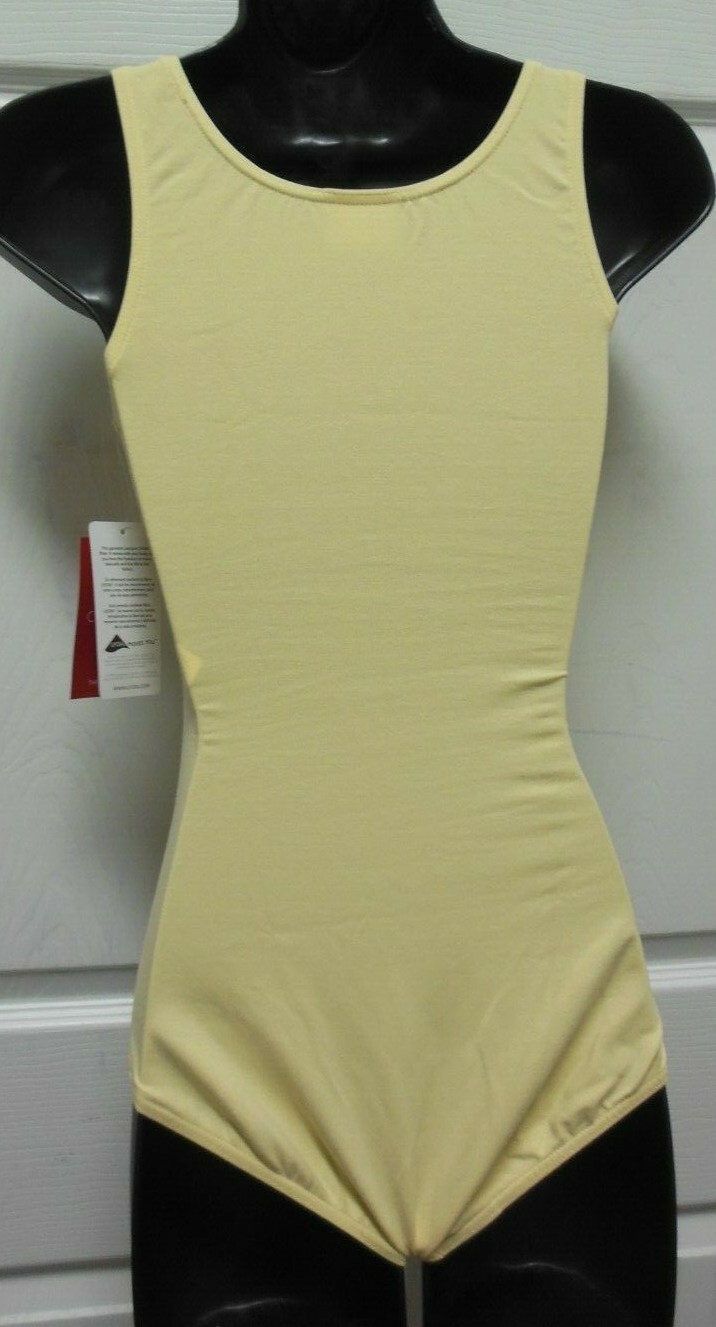 CAPEZIO TANK LEOTARD CC201 Butter Ladies sizes Cotton Spandex high neck CC201