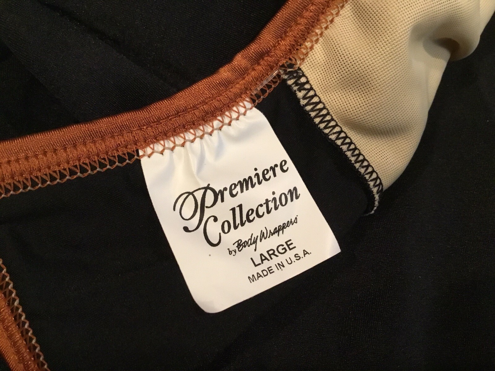 New, Women’s Body Wrappers Premiere Camisole Leotard, Black/Brown, Size Large