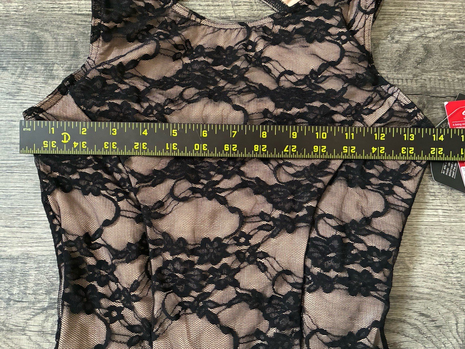 Capezio Leotard Medium Black Lace Overlay Open Back