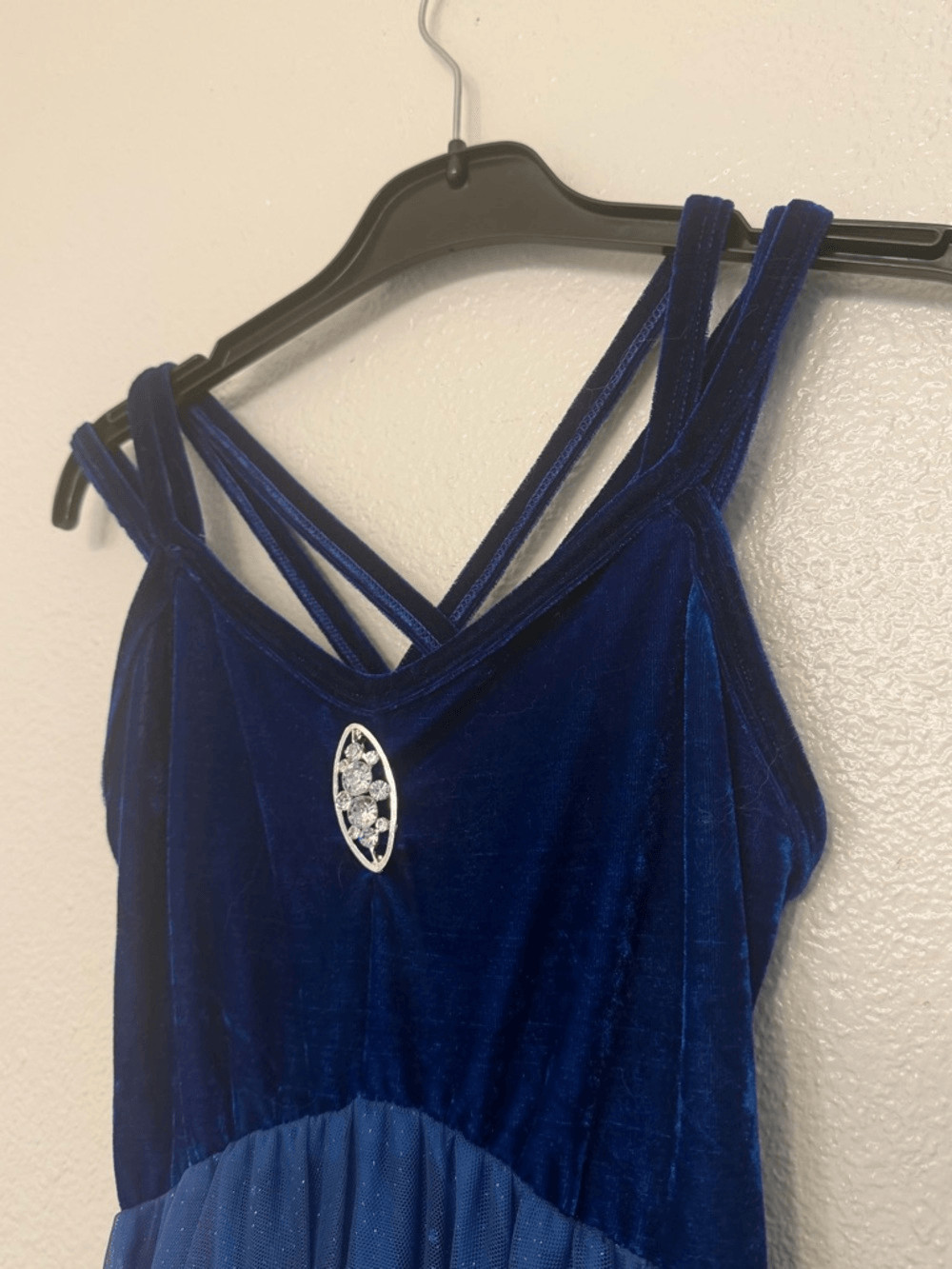 Revolution Dance costume blue velvet tutu dress 023 SA-Small adult