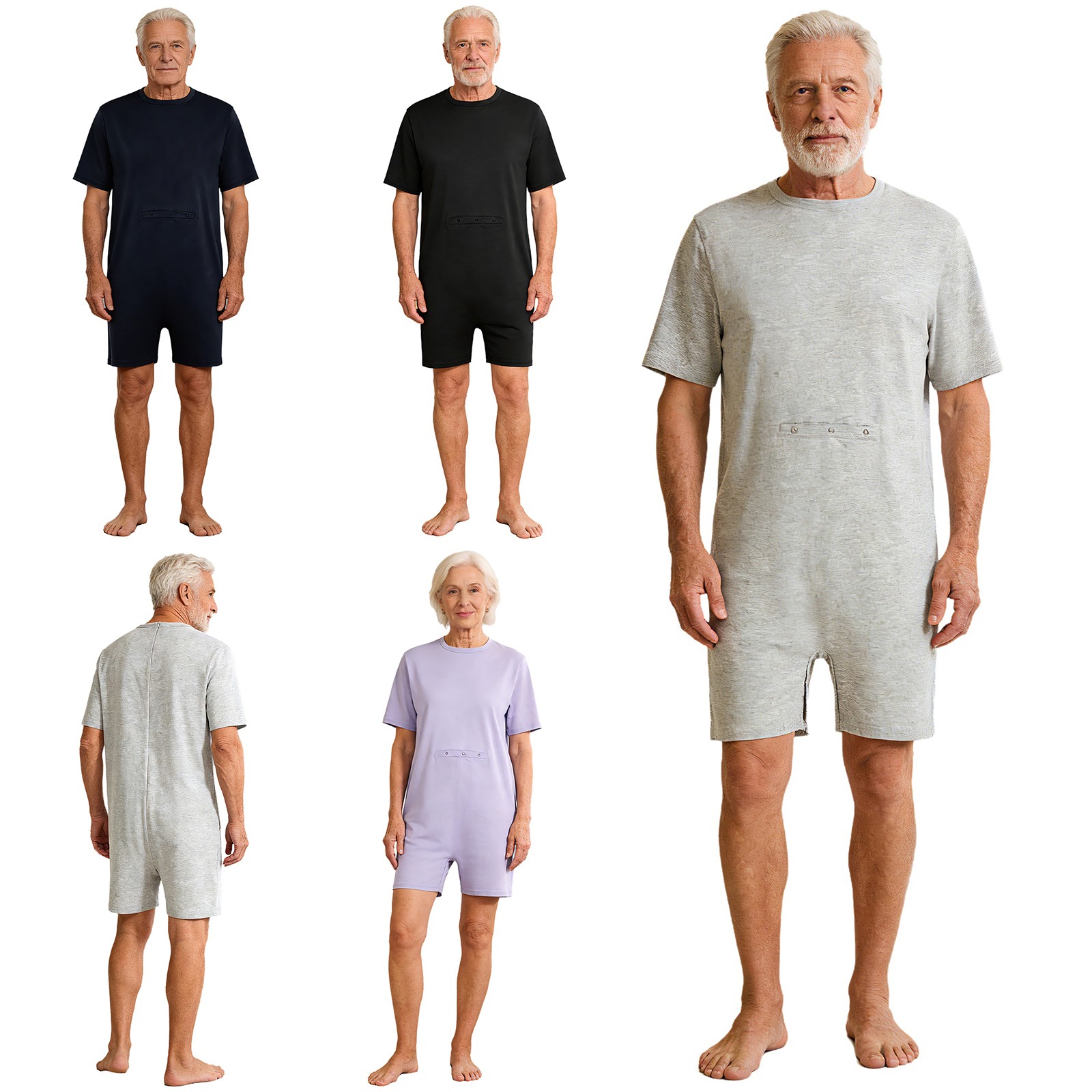Adults Adaptive Rompers with Feeding Tube Access Adaptive Special Needs Clothing