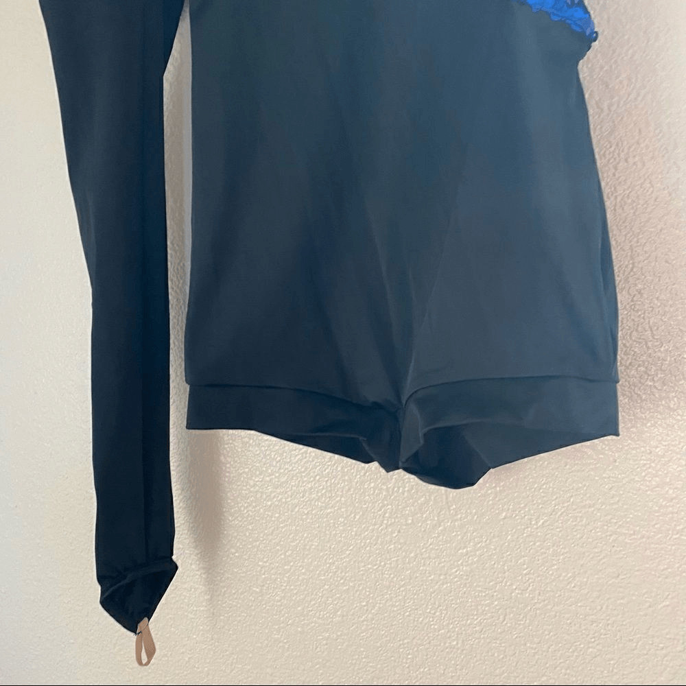WEISSMAN Balera Dance Costume blue sequin one sleeve jazz acro SQ8098 LC child