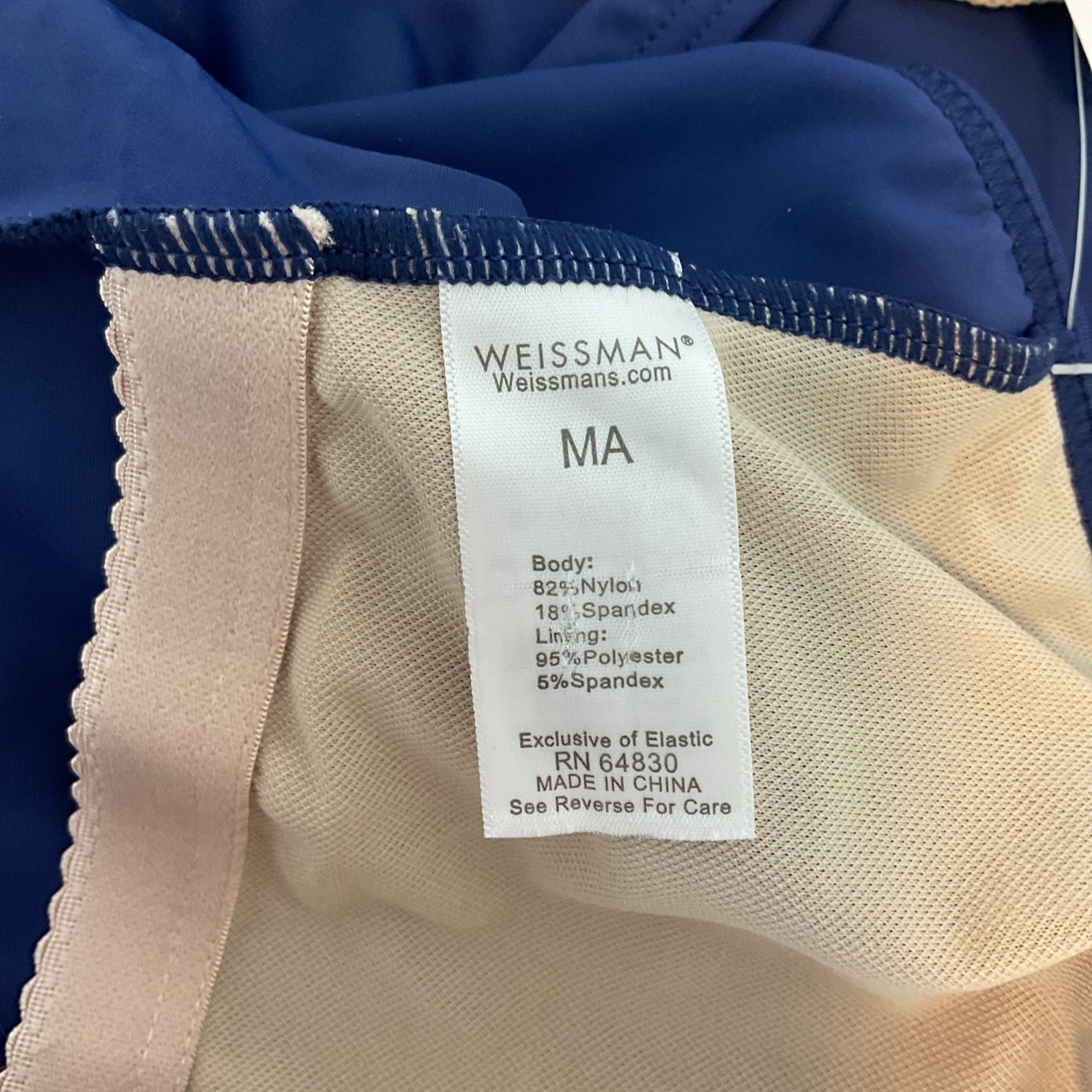 New WEISSMAN Camisole Low Back Leotard BLUE Adult Medium MA
