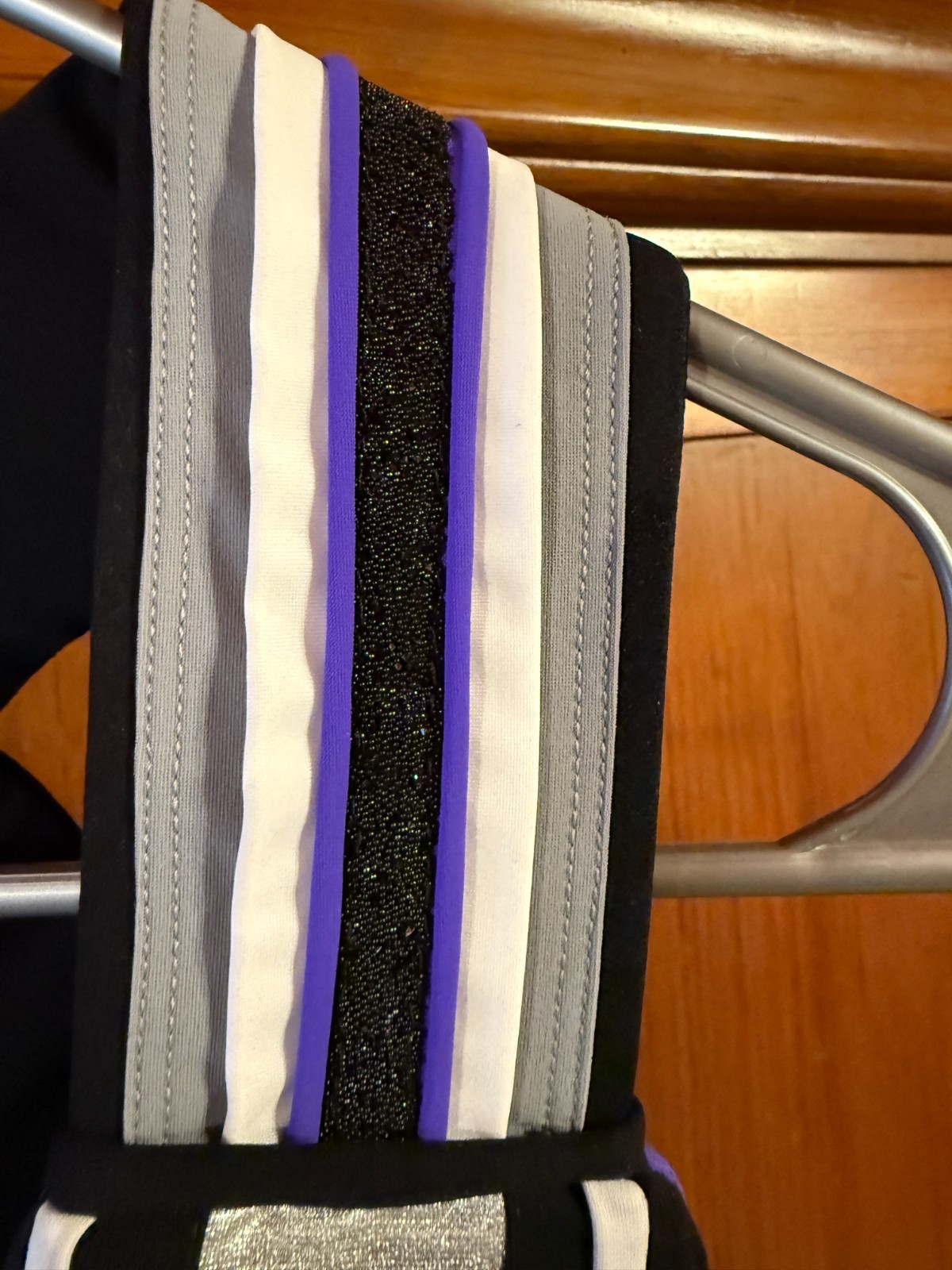 NO KA’OI Yoga & Life Black Silver Purple & White Jumpsuit Leotard 00 Activewear