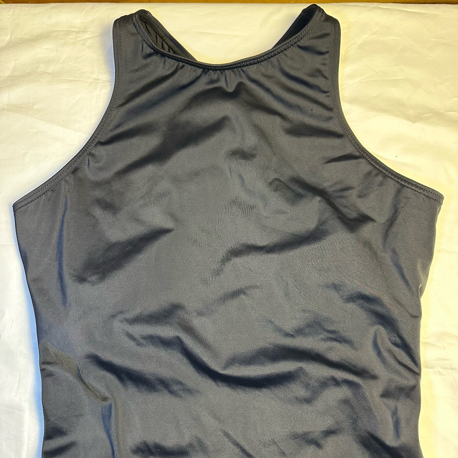Weissman NWT Black Crisscross Back Tank Ballet Dance Leotard 14055 MA