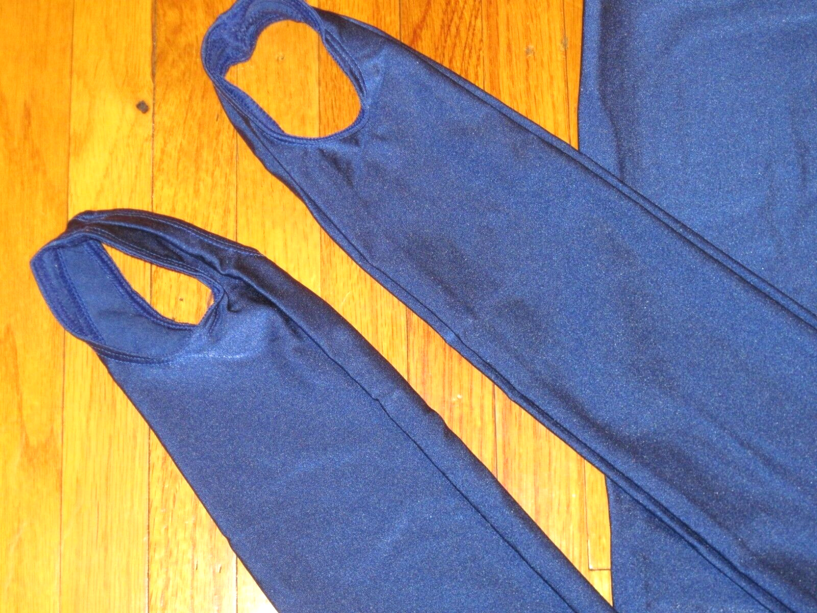 Plus Size Shiny Navy Tank Spandex Stirrup Foot Unitard Jumpsuit Size XL-14+ New