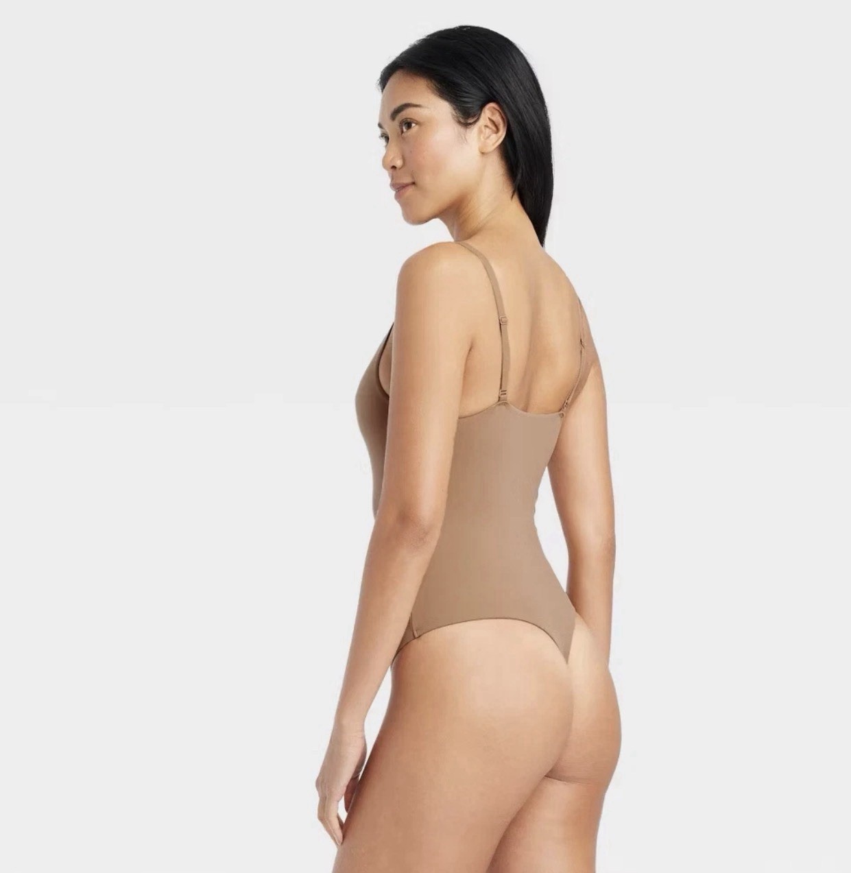 Women’s 4-Way Stretch Cami Bodysuit – Auden – XXL – Brown J24