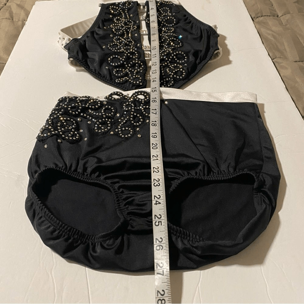 Custom Solo Dance Costume Black White 2 Piece Cut Out SA Adult Contemporary Jazz
