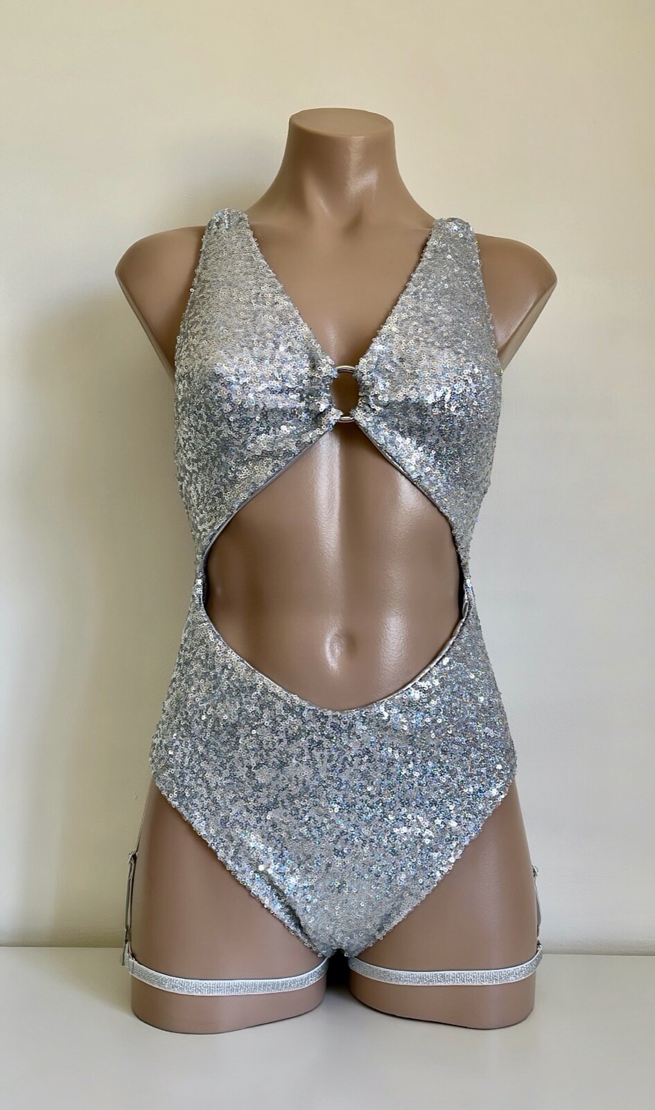 Schminke 💍 Giselle sequin bodysuit leotard polewear dance sexy ring monokini