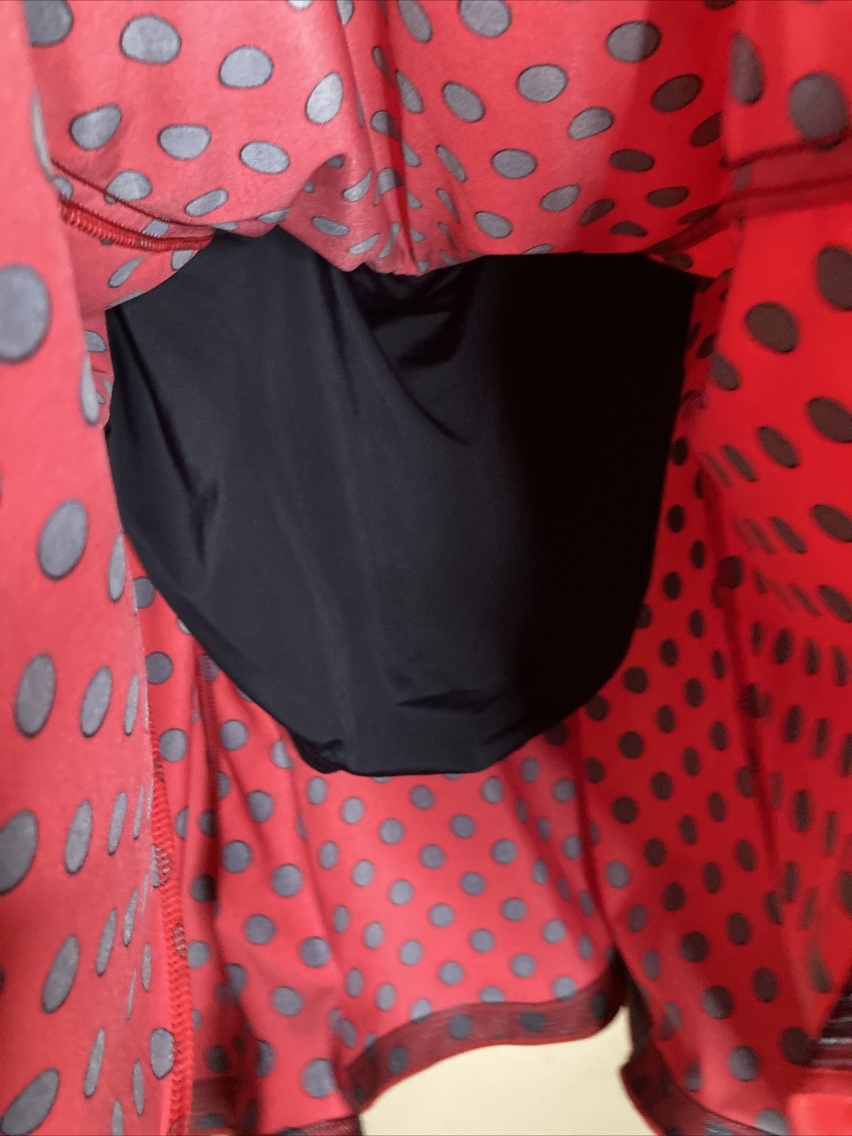 Weisman Figure Skating costume Red Black Polka Dots Minnie Mouse Dance Costume