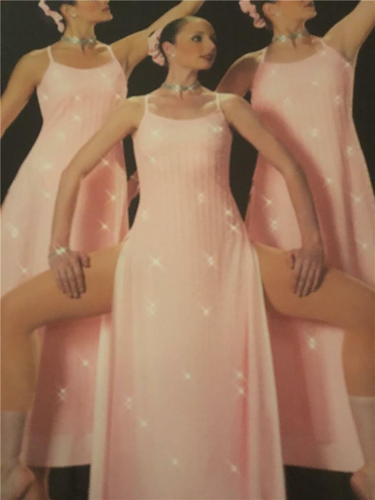 DANCE COSTUME LYRICAL BALLET MODERN PAGEANT ART STONE PINK