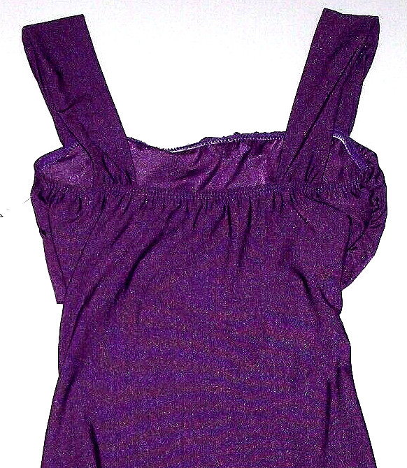 Motionwear Leotard Tank Bodysuit Wrap Draped Bodice Shimmer Purple New Women S
