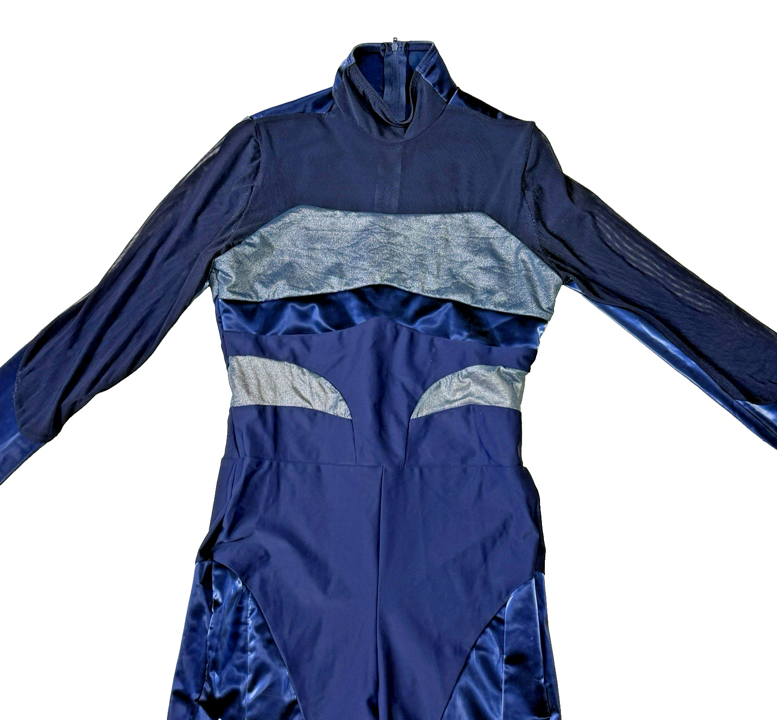 Tenth House Dance Catsuit Adult Medium Blue Long Sleeve Mock Neck Costume